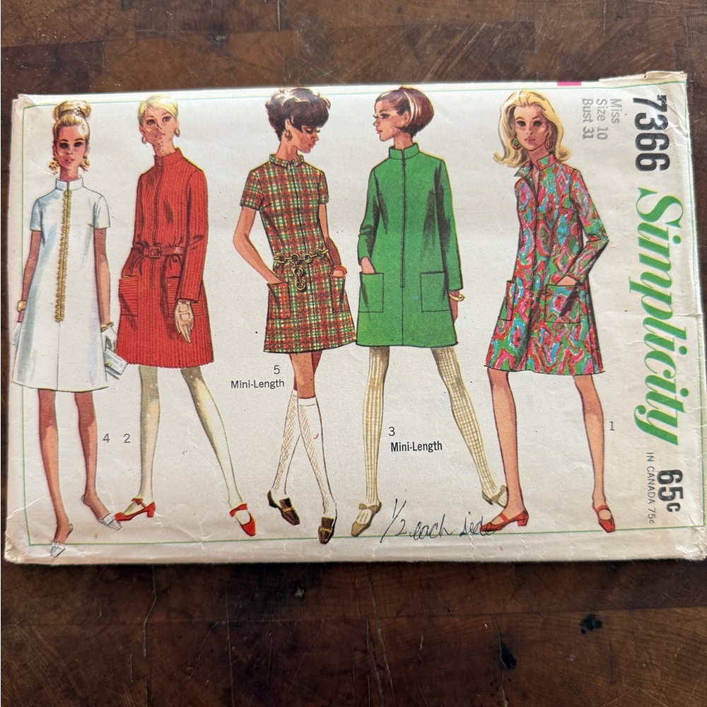 1967 Simplicity Dress Pattern Collection - vintage size 10 Bust 31
